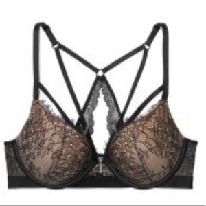 NWT Victoria Secret Lace Very Sexy Push Up Front Closure Strappy Back Bra 34C